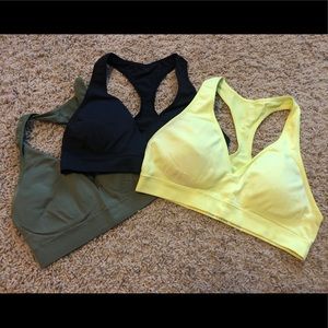 Three Under Armour lounge bras, size Medium